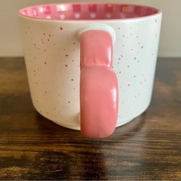 Market Finds | Speckled Pink & Ivory Ceramic Mug w/ Heart Handle NEW - Picture 5 of 6